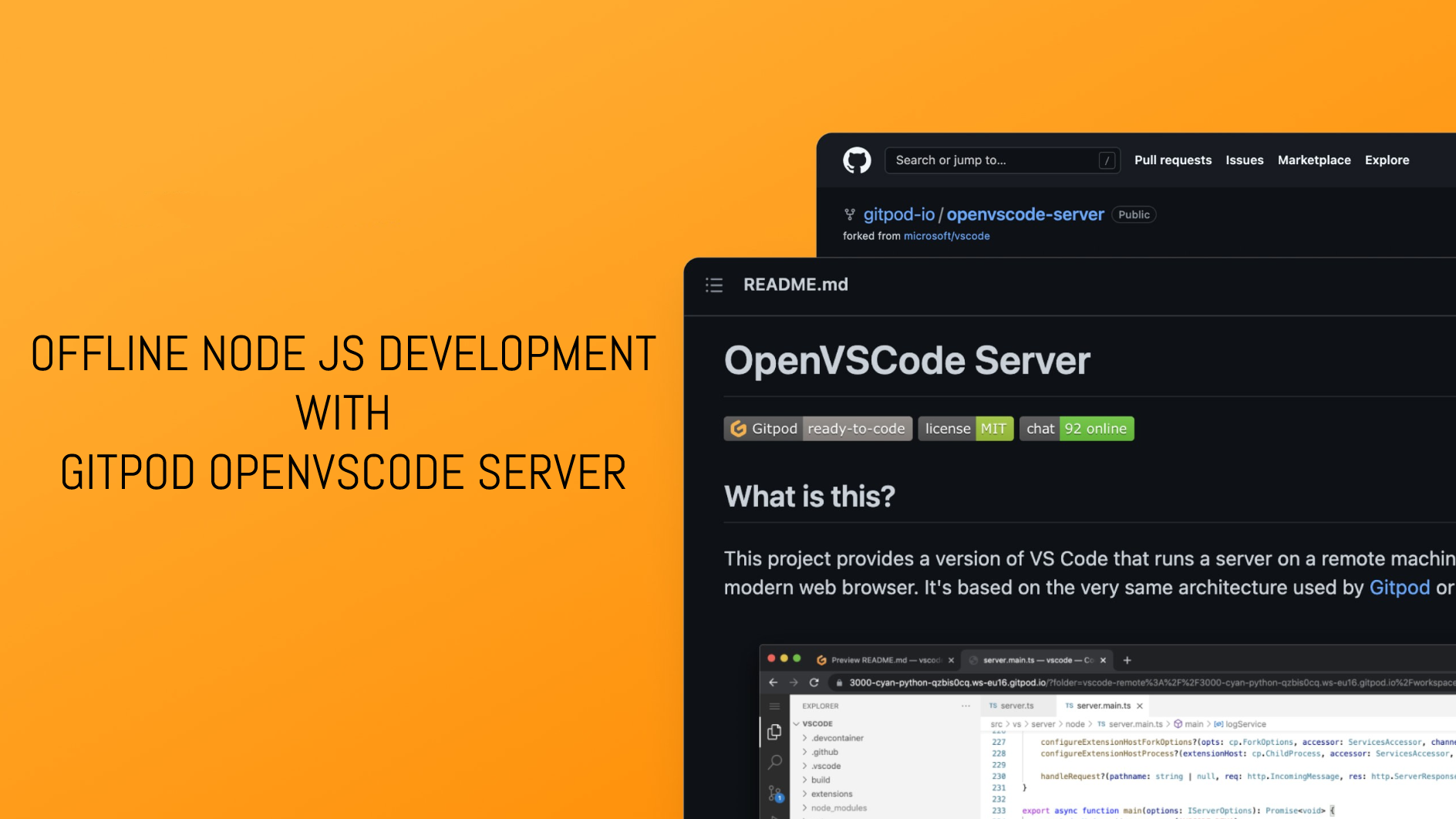 open vscode server gitpod development docker deployment