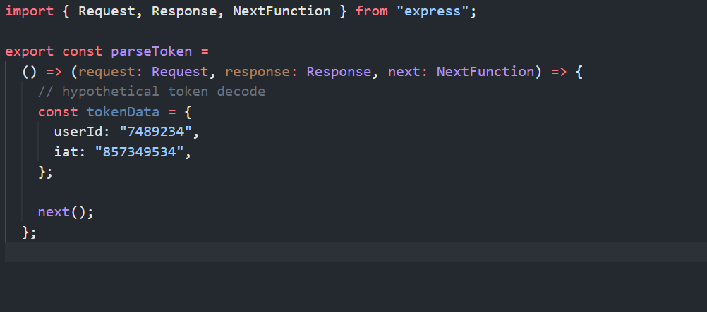 express request interface typescript not extended